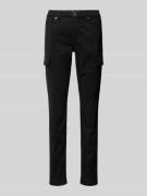 MARC O POLO Slim Fit Cargohose im unifarbenen Design in Black, Größe 3...