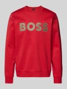 BOSS Sweatshirt mit Label-Stitching Modell 'Sharpe' in Rot, Größe L