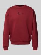 KARL KANI Sweatshirt mit Label-Stitching in Bordeaux, Größe L