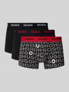 HUGO Trunks mit elastischem Label-Bund im 3er-Pack in Black, Größe S