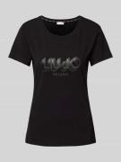 LIU JO SPORT T-Shirt mit Strasssteinbesatz in Black, Größe L