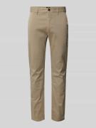 BOSS Orange Slim Fit Chino mit Gürtelschlaufen in Beige, Größe 30/32