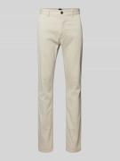 BOSS Orange Slim Fit Chino mit seitlichen Eingrifftaschen in Beige, Gr...