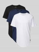 Jack & Jones T-Shirt mit Label-Patch Modell 'NOA' im 3er-Pack in Weiss...