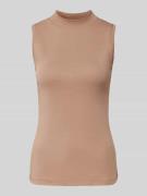 Christian Berg Woman Shaped Fit Top aus reiner Baumwolle in Taupe, Grö...