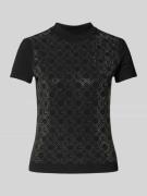 Guess T-Shirt mit Stehkragen in Black, Größe L