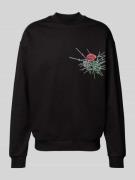 HUGO Sweatshirt mit gerippten Abschlüssen Modell 'Derumkek' in Black, ...