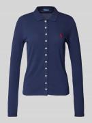 POLO RALPH LAUREN Longsleeve mit Label-Stitching in Marine, Größe L