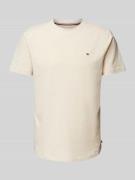 Tommy Hilfiger T-Shirt mit Logo-Stitching in Beige, Größe L