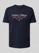 Tommy Hilfiger T-Shirt mit Label-Print in Marine, Größe L