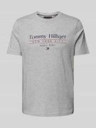 Tommy Hilfiger T-Shirt mit Label-Print in Hellgrau, Größe L