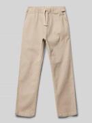 Quiksilver Stoffhose mit elastischem Bund und Kordelzug in Beige, Größ...