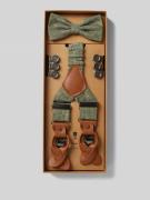 Prince Bowtie Fliege mit Hosenträgern aus reinem Leinen im Set in Mint...