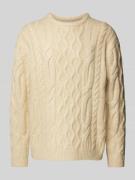 Levi's® Strickpullover mit Zopfmuster in Beige, Größe L