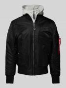 Alpha Industries Bomberjacke mit Stehkragen in Black, Größe XL