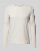 MCNEAL Longsleeve mit geripptem Rundhalsausschnitt in Stein Melange, G...