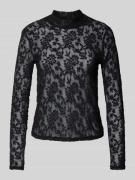 JAKE*S STUDIO WOMAN Semitransparentes Longsleeve mit Stehkragen in Bla...