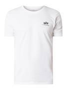 Alpha Industries T-Shirt mit Logo-Print Modell 'Basic T' in Weiss, Grö...