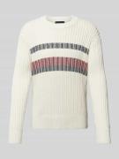 Tommy Hilfiger Strickpullover mit gerippten Abschlüssen in Offwhite, G...