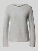 Marc O'Polo Strickpullover mit geripptem U-Boot-Ausschnitt in Hellgrau...