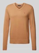 Tommy Hilfiger Strickpullover mit Logo-Stitching Modell 'PIMA' in Came...