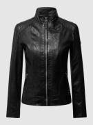 Cabrini Lederjacke mit variablem Stehkragen in Black, Größe 40