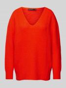 Oui Strickpullover mit U-Boot-Ausschnitt in Rot, Größe 38