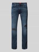 HUGO Slim Fit Jeans im Destroyed-Look Modell 'HUGO 734' in Jeansblau, ...