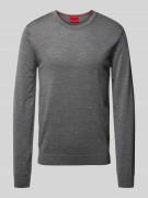 HUGO Pullover aus Schurwolle mit Label-Stitching Modell 'Cedric' in Mi...