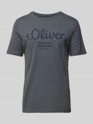 s.Oliver RED LABEL T-Shirt mit Label-Print in Anthrazit, Größe L