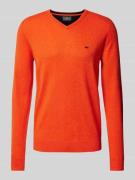 Fynch-Hatton Strickpullover mit V-Ausschnitt in Orange, Größe M