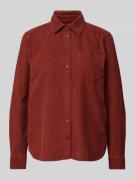 Gant Regular Fit Cordbluse mit Brusttasche in Bordeaux, Größe 40