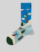 Happy Socks Socken mit Motiv-Print Modell 'Snowboard' in Marine, Größe...