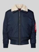 Alpha Industries Bomberjacke mit Stehkragen in Marine, Größe M