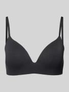 Skiny Triangel-BH mit Häkelspitze in Black, Größe 75B