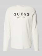 Guess Longsleeve mit Label-Print in Weiss, Größe M