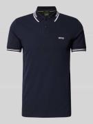 BOSS Green Slim Fit Poloshirt mit Label-Print Modell 'Paul' in Marine,...