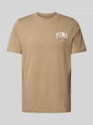 PUMA PERFORMANCE T-Shirt mit Label-Print in Beige, Größe M