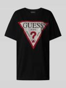 Guess T-Shirt mit Strasssteinbesatz Modell 'SHINY TRIANGLE' in Black, ...