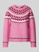 Only Pullover mit Norwegermuster Modell 'ISLE' in Pink, Größe S