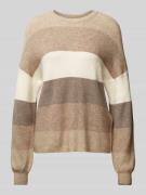 Only Relaxed Fit Strickpullover mit Ballonärmeln Modell 'ATIA' in Beig...