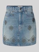 Weekend Max Mara Jeansrock mit Ziersteinbesatz in Blau, Größe 40