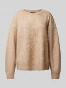 Windsor Kaschmirpullover mit U-Boot-Ausschnitt in Hellbraun Melange, G...