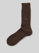 Burlington Socken aus Woll-Mix mit Label-Detail Modell 'Tweed' in Mitt...