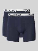 Tom Tailor Slim Fit Trunks mit Label-Schriftzug am Bund in Marine, Grö...