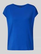 Vero Moda T-Shirt in unifarbenem Design Modell 'AVA' in Blau, Größe XS