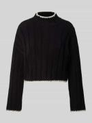 Only Strickpullover mit geripptem Stehkragen Modell 'CHICK' in Black, ...