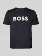 BOSS Green T-Shirt mit Label-Print in Marine, Größe XXL