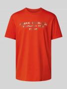 ARMANI EXCHANGE T-Shirt mit Label-Print in Orange, Größe M