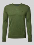 Polo Ralph Lauren Slim Fit Strickpullover aus reiner Wolle in Oliv, Gr...